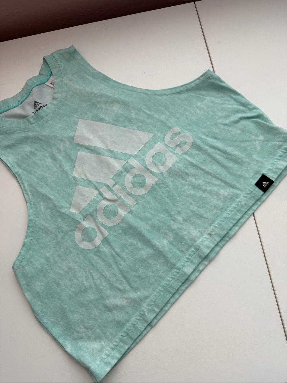 adidas Mint Green Cropped Logo Tank
